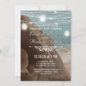 Aquamarine Schnur beleuchtet Einladung (Vorderseite)