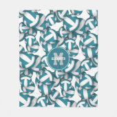 aquamarine Schule oder Clubmannschaft färbt Volley Fleecedecke (Vorderseite)