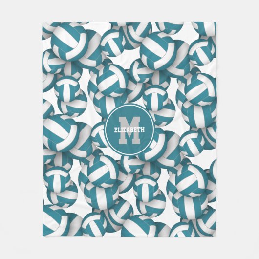 aquamarine Schule oder Clubmannschaft färbt Volley Fleecedecke (Vorderseite)