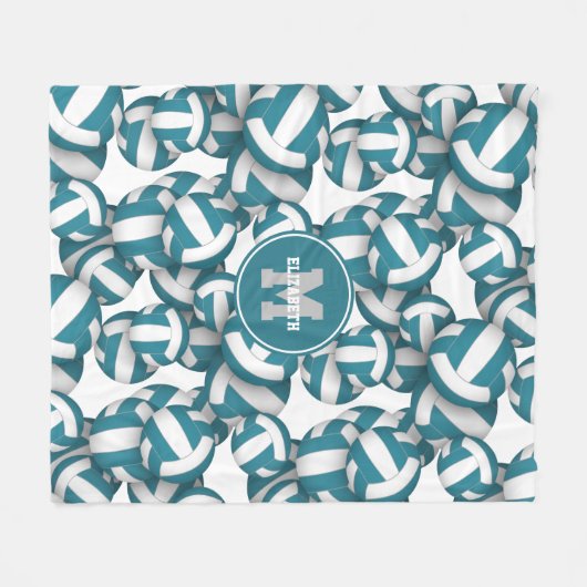 aquamarine Schule oder Clubmannschaft färbt Volley Fleecedecke (Vorderseite (Horizontal))