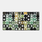 Aquamarine schwarz-graue Retro-Muster Schreibtischunterlage (Vorderseite)