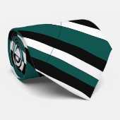 Aquamarine Schwarz-Weiß-Krawatte Krawatte (Gerollt)