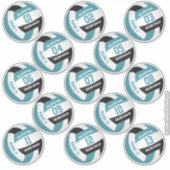 aquamarine schwarze 13 benutzerdefinierte Spieler Aufkleber (Vorderseite)