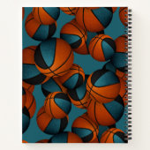 aquamarine schwarze Basketballmannschaft Notizblock (Rückseite)