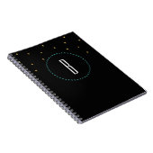 Aquamarine Schwarze Dreiecke Modernes Notebook-Jou Notizblock (Rechte Seite)
