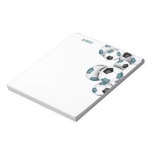 aquamarine schwarze Fußbälle Akzent individuelle N Notizblock