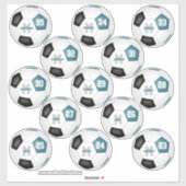 aquamarine schwarze Fußballmannschaft färbt 13 Spi Aufkleber (Blatt)