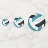 aquamarine schwarze Girls Volleyballfeiern Konfetti (Vorderseiten)