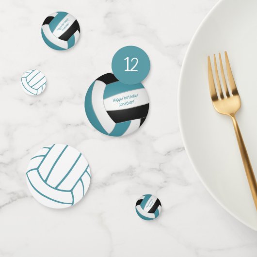 aquamarine schwarze Girls Volleyballfeiern Konfetti (Gruppe)