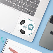 Aquamarine schwarze Mannschaft färbt Jungs Fußball Aufkleber (Laptop mit iPhone)