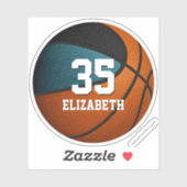 aquamarine schwarze Mannschaft spielt Basketball Aufkleber (Blatt)