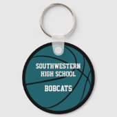 aquamarine schwarze Mannschaft spielt Basketball-G Schlüsselanhänger (Rückseite)