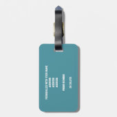 aquamarine schwarze Mannschaftsfarben geben Kinder Gepäckanhänger (Rückseite vertikal)