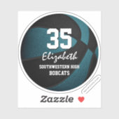 Aquamarine schwarze Mannschaftsfarben Geschenke Ju Aufkleber (Blatt)