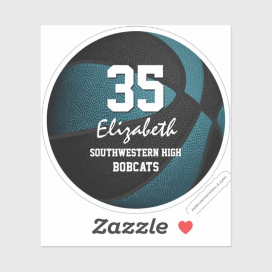 Aquamarine schwarze Mannschaftsfarben Geschenke Ju Aufkleber (Blatt)