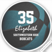 Aquamarine schwarze Mannschaftsfarben Geschenke Ju Aufkleber (Vorderseite)