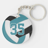 aquamarine schwarze Mannschaftsfarben, personalisi Schlüsselanhänger (Rückseite)