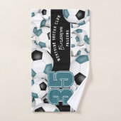 aquamarine Schwarze Mannschaftsfarben Viele Fußbal Handtuch (Handtuch)