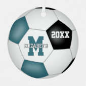 aquamarine schwarze Schulmannschaft färbt Keepsake Ornament Aus Metall (Vorderseite)