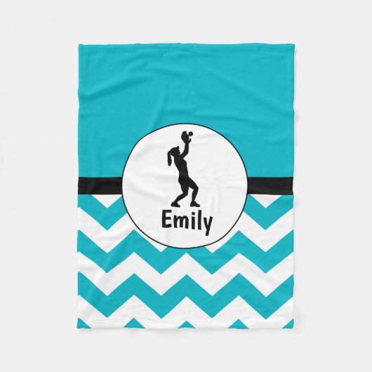 Aquamarine schwarze Softball-Fleece-Decke Fleecedecke (Vorderseite)