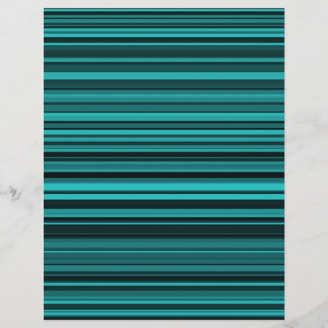 Aquamarine schwarze Streifen Briefbogen (Vorderseite)