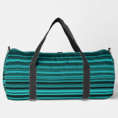 Aquamarine schwarze Streifen Duffle Bag (Vorderseite)