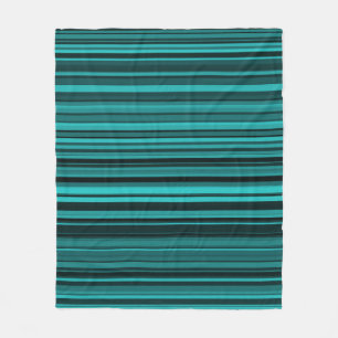 Aquamarine schwarze Streifen Fleecedecke