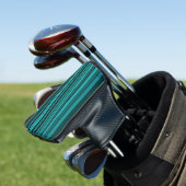 Aquamarine schwarze Streifen Golf Headcover (In Situ)
