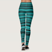 Aquamarine schwarze Streifen Leggings (Rückseite)