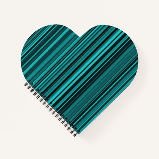 Aquamarine schwarze Streifen Notizblock (Vorderseite)