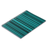 Aquamarine schwarze Streifen Notizblock (Linke Seite)