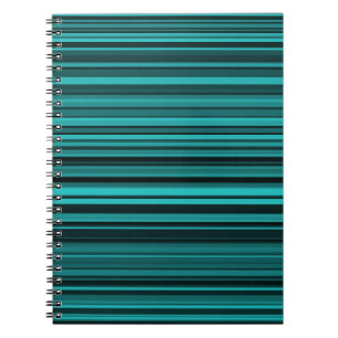 Aquamarine schwarze Streifen Notizblock