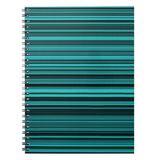 Aquamarine schwarze Streifen Notizblock (Vorderseite)