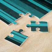 Aquamarine schwarze Streifen Puzzle (Seite)