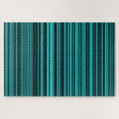 Aquamarine schwarze Streifen Puzzle (Horizontal)
