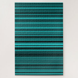 Aquamarine schwarze Streifen Puzzle