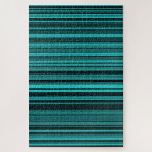 Aquamarine schwarze Streifen Puzzle (Vertikal)