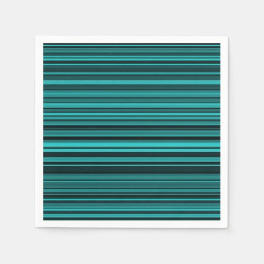 Aquamarine schwarze Streifen Serviette (Vorderseite)