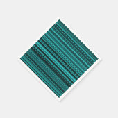 Aquamarine schwarze Streifen Serviette (Ecke)