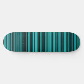 Aquamarine schwarze Streifen Skateboard (Horizontal)