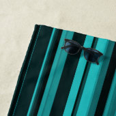 Aquamarine schwarze Streifen Strandtuch (Beispiel)