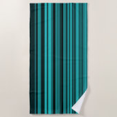 Aquamarine schwarze Streifen Strandtuch (Vorderseite)