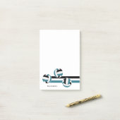 aquamarine schwarze Streifen, Volleyballfarben Post-it Klebezettel (Auf Schreibtisch)