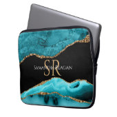 Aquamarine schwarze und goldene Gattung, Name der  Laptopschutzhülle (Vorderseite Links)