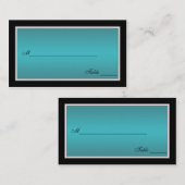 Aquamarine, schwarze und Silberplatinen Platzkarte (Vorne/Hinten)