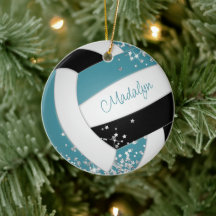 Aquamarine schwarze Volleyball mit Silberstars