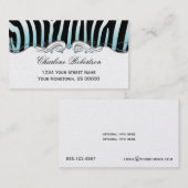 Aquamarine schwarze Zebra-aquamarine Visitenkarte (Vorne/Hinten)