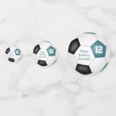 aquamarine Schwarzfußball-Geburtstagsparty Konfetti (Rückseiten)