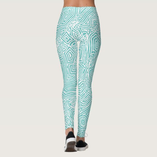 Aquamarine Scripts Leggings (Rückseite)