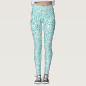 Aquamarine Scripts Leggings (Vorderseite)